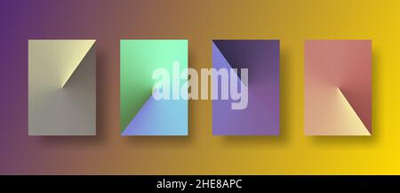 Sfumatura dello schermo impostata con sfondi astratti moderni. Copertina fluida colorata per poster, banner, volantini e presentazioni. Modello di colori vivaci alla moda Illustrazione Vettoriale