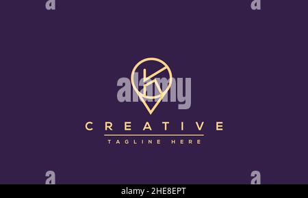 Astratto Monogramma lettera K Logo design concetto. Modello di icona vettoriale originale K kk creativo minimalista. Simbolo alfabetico grafico Illustrazione Vettoriale