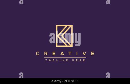 Astratto Monogramma lettera K Logo design concetto. Modello di icona vettoriale originale K kk creativo minimalista. Simbolo alfabetico grafico Illustrazione Vettoriale
