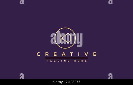 Astratto Monogramma lettera K Logo design concetto. Modello di icona vettoriale originale K kk creativo minimalista. Simbolo alfabetico grafico Illustrazione Vettoriale