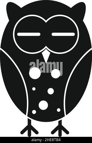 Sleeping OWL nero semplice silhouette vettoriale icona Illustrazione Vettoriale