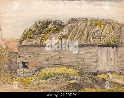 Samuel Palmer - un granaio con un tetto di Mossy, Shoreham Foto Stock