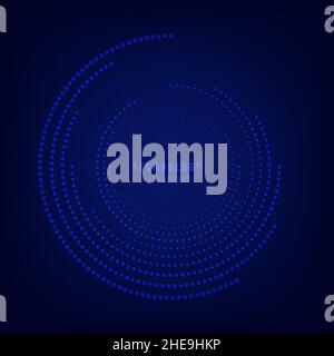 Astratto disegno digitale blu di linea modello interfaccia tecnica. Linee di cerchio, sfondo dell'illustrazione. Illustrazione Vettoriale