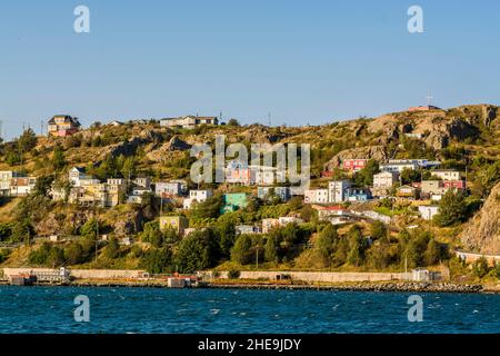 La batteria alla base di Signal Hill, St. John's, Terranova, Canada. Foto Stock