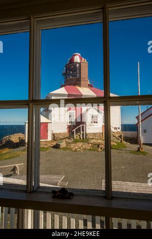 Storico faro di Cape Bonavista località storica provinciale, penisola di Bonavista, Terranova, Canada. Foto Stock