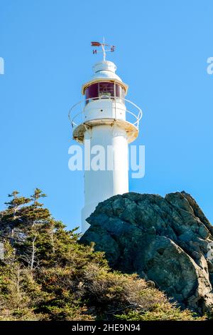 Faro di Lobster Cove Head, Lobster Cove, Terranova, Canada. Foto Stock