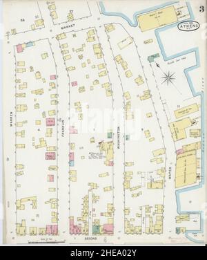 Sanborn Fire Insurance Map da Atene, Greene County, New York. Foto Stock