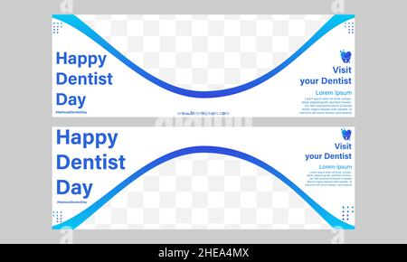 happy nazionale dentista giorno orizzontale banner modello design Foto Stock