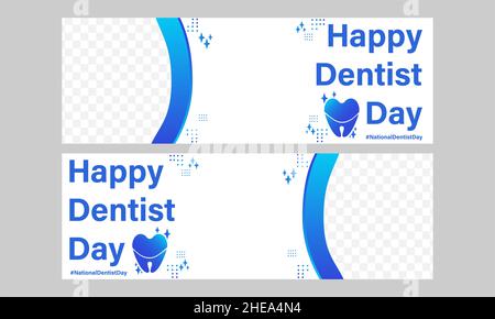 happy nazionale dentista giorno orizzontale banner modello design Foto Stock