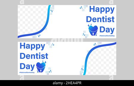 happy nazionale dentista giorno orizzontale banner modello design Foto Stock