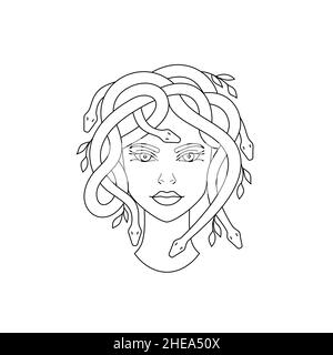 Carattere mitologico Medusa Gorgon Illustrazione Vettoriale