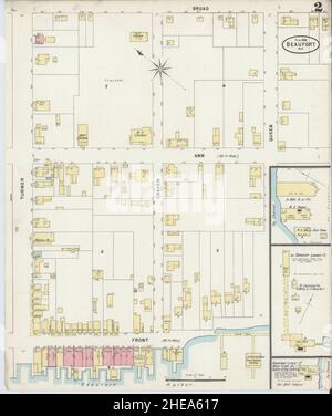 Sanborn Fire Insurance Map da Beaufort, Carteret County, North Carolina. Foto Stock