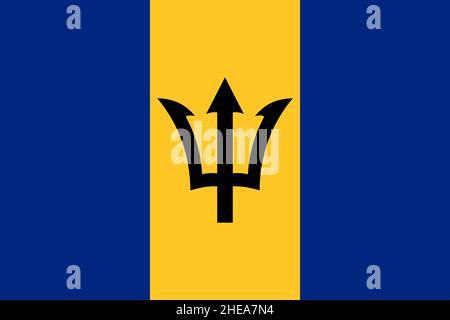 Barbados bandiera ufficiale del paese Illustrazione Vettoriale