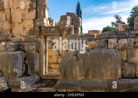 Al sole rovine di antico anfiteatro a Myra (ora Demre, Turchia) Foto Stock