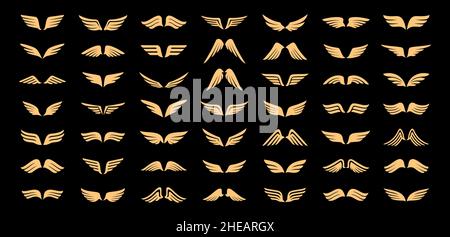 Wings icone vettore set. Illustrazione vettoriale Illustrazione Vettoriale