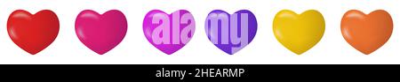 Set di cuore colorato Illustrazione Vettoriale