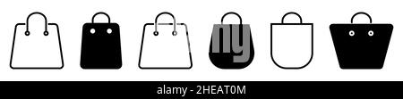 Shopping bag set di icone Illustrazione Vettoriale