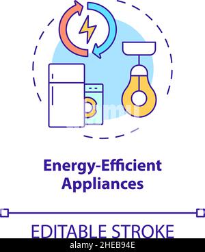 Icona del concetto di elettrodomestici a risparmio energetico Illustrazione Vettoriale