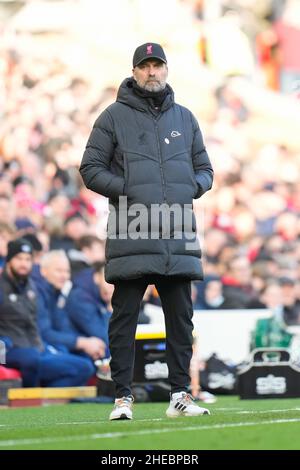 Liverpool Manager Jürgen Klopp watches onPicture by Steve Flynn/AHPIX.com, Football: Emirates fa Cup 3rd Round match Liverpool -V- Shrewsbury Town at Foto Stock