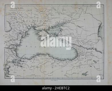 Mappa del Mar Nero dal libro la storia illustrata della guerra contro la Russia (Guerra di Crimea Ottobre 1853 - Febbraio 1856) di Edward Henry Nolan, pubblicato nel 1857 Foto Stock