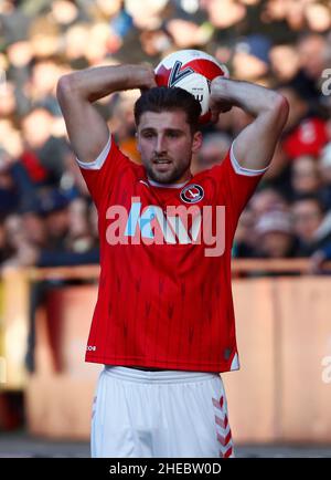 LONDRA, Regno Unito, GENNAIO 09: Ben Purrington di Charlton Athletic durante la fa Cup Third Round propriamente tra Charlton Atheltic vs Norwich City AT Foto Stock