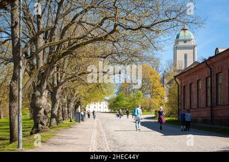 Primavera nella fortezza marina di Suomenlinna, Helsinki, Finlandia Foto Stock