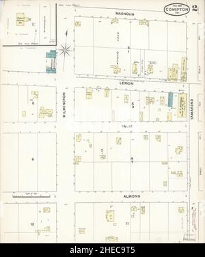 Sanborn Fire Insurance Map from Compton, Los Angeles County, California. Foto Stock