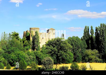 Castello di Castilnovo a Villafranca de Segovia. Foto Stock