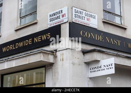 Condé Nast Publications at Vogue House, 1 Hanover Square, Mayfair, Londra, Inghilterra, REGNO UNITO Foto Stock