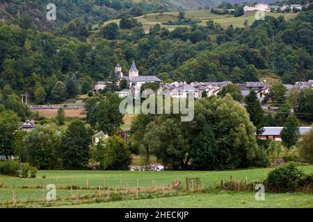 Francia, Pirenei Atlantici, Beost, il villaggio nella valle di Ossau Foto Stock