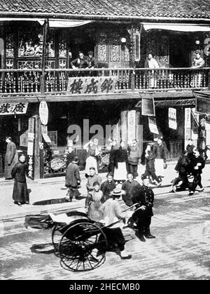 Tea House, Nanking Road, Shanghai, Cina, inizio 1900s Foto Stock