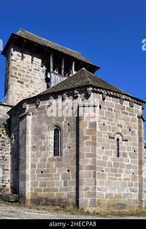 Francia, Aveyron, Carladez, Mur-de-Barrez, Brommes, Chiesa romanica (13th secolo) Foto Stock