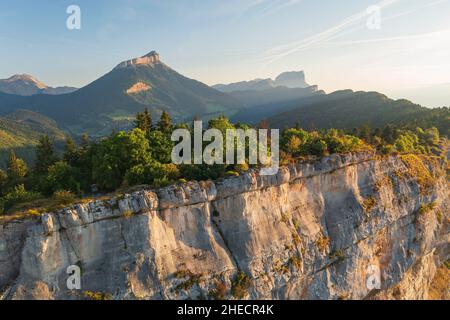 Francia, Isere, dintorni di Grenoble, le Sappey-en-Chartreuse, parco regionale Chartreuse, Vista sul Saint-Eynard Foto Stock