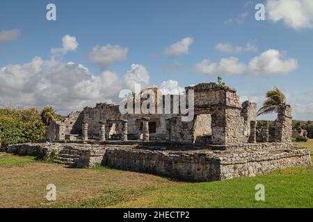 Messico, Quintana Roo, Tulum, Tulum rovine Maya sito archeologico Foto Stock