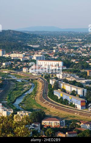 Francia, Gard, Ales, panorama dall'Ermitage Belvedere Foto Stock