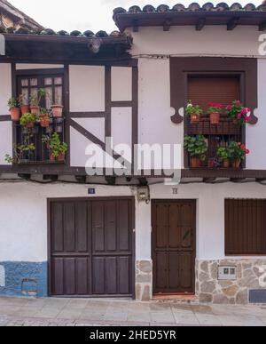 Architettura tradizionale di Cabezuela del Valle, Cáceres, Estremadura, Spagna. Dichiarato un luogo di interesse storico-artistico Foto Stock