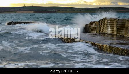 Marea primaverile sul Jetty Foto Stock