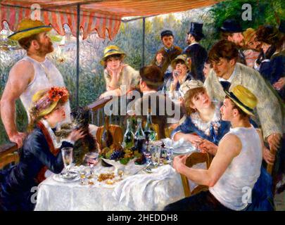 Pranzo del partito di boating di Pierre Auguste Renoir (1841-1919), olio su tela, 1880/81 Foto Stock