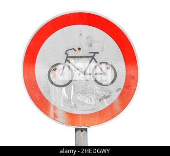 No ciclismo road sign Foto Stock