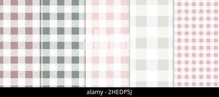 Senza cuciture Vichy. Modello pastello a forma di gingham. Sfondo per Pasqua, carta da parati, coperta. Set di pallet pastello. Illustrazione Vettoriale