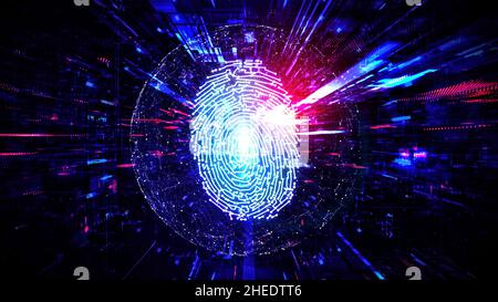 Tecnologia biometrica - autenticazione biometrica - Abstract background Foto Stock