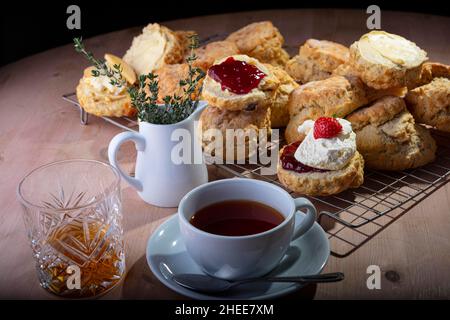 Focaccine e snack alla fragola Foto Stock