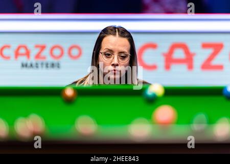 LONDRA, REGNO UNITO. 10th Jan 2022. Arbitro Desislava Bozhilova durante il giorno 2 del 2022 Cazoo Master ad Alexandra Palace lunedì 10 gennaio 2022 a LONDRA INGHILTERRA. Credit: Taka G Wu/Alamy Live News Foto Stock