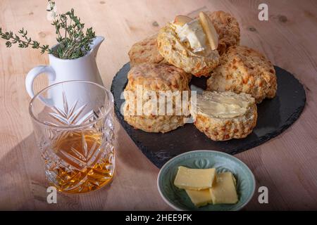 Focaccine e snack alla fragola Foto Stock