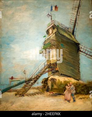 Vincent Van Gogh pittura Moulin de la Galette (la pinna di Blute) nel Museo Nazionale Bellas Artes, Buenos Aires, Argentina Foto Stock