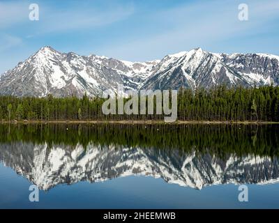 Coulter Lake nel Grand Teton National Park, Wyoming, USA. Foto Stock