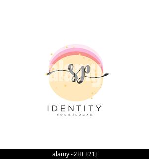 SP Handwriting logo arte vettoriale di firma iniziale, matrimonio, moda, gioielleria, boutique, floreale e botanica con modello creativo per qualsiasi azienda Illustrazione Vettoriale