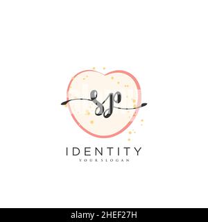 SP Handwriting logo arte vettoriale di firma iniziale, matrimonio, moda, gioielleria, boutique, floreale e botanica con modello creativo per qualsiasi azienda Illustrazione Vettoriale