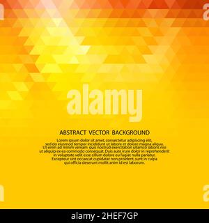 sfondo triangolare giallo. sfondo vettoriale astratto Foto Stock