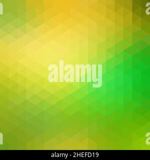 sfondo vettoriale astratto. motivo giallo e verde. stile mosaico. disegno triangolare Foto Stock